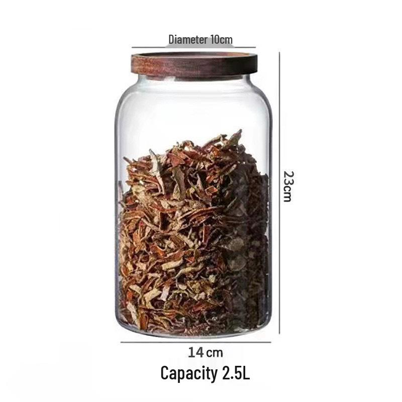 High-End Glass Storage Jar for Dried Tangerine Peel - Sealed Medicinal Material Display Container
