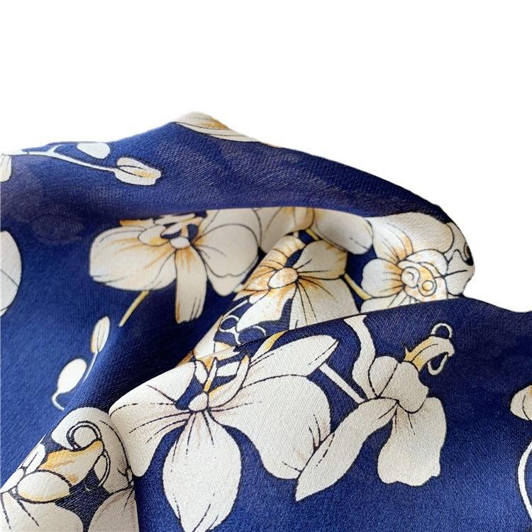 Silk Spring And Autumn Silk Temperament Floral Long Mulberry Silk Silk Scarf Versatile Scarf Sunscreen Shawl