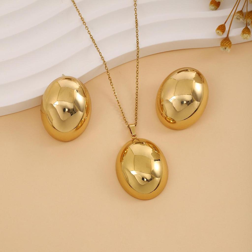 Exquisite Irregular Geometric Leaf Texture Jewelry Set: Love Earrings & Necklace