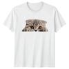Peeking Gray Cat T-Shirt Scottish Fold Animals Birthday Gift For Him And Her