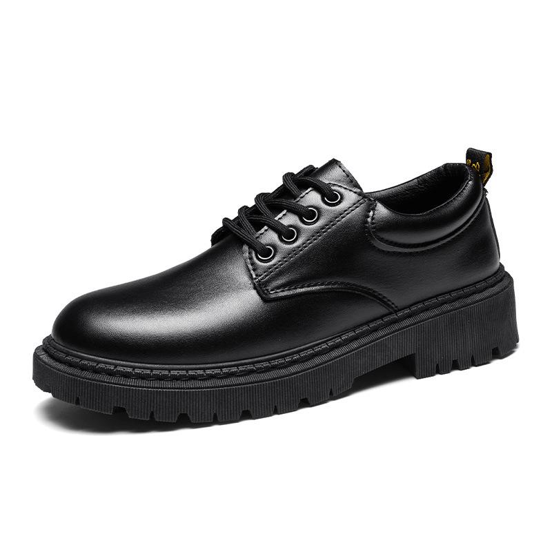 Spring and summer men's shoes work shoes new business waterproof black leather shoes chef shoes men's Korean version versatile Martin boots