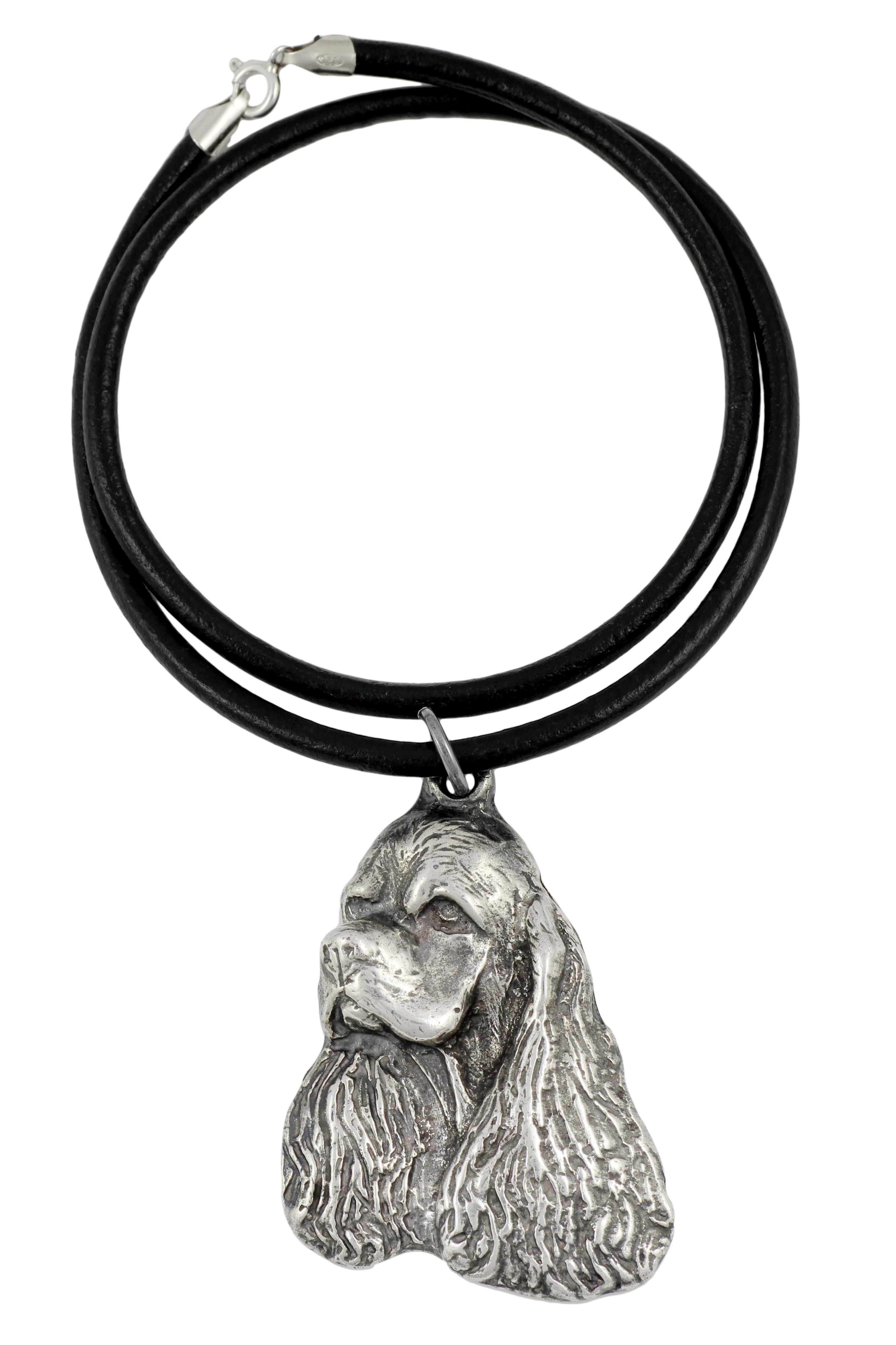 

Clumber Spaniel - Necklace with dog, silver-plated pendant for dog fan, unique jewelry by Art-Dog brand срібний