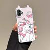KEYSION Cute Ear Cartoon Case for Samsung A07 A06 4G A05 with Lanyard Soft Silicone+PC Shockproof Phone Cover for Galaxy A05 A06 A07