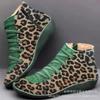 New Brand Women's Ankle Boots 2022 Casual Women Winter Boots Leopard Print Wedges Flat Booties Warm Women's Shoes Botas De Mujer