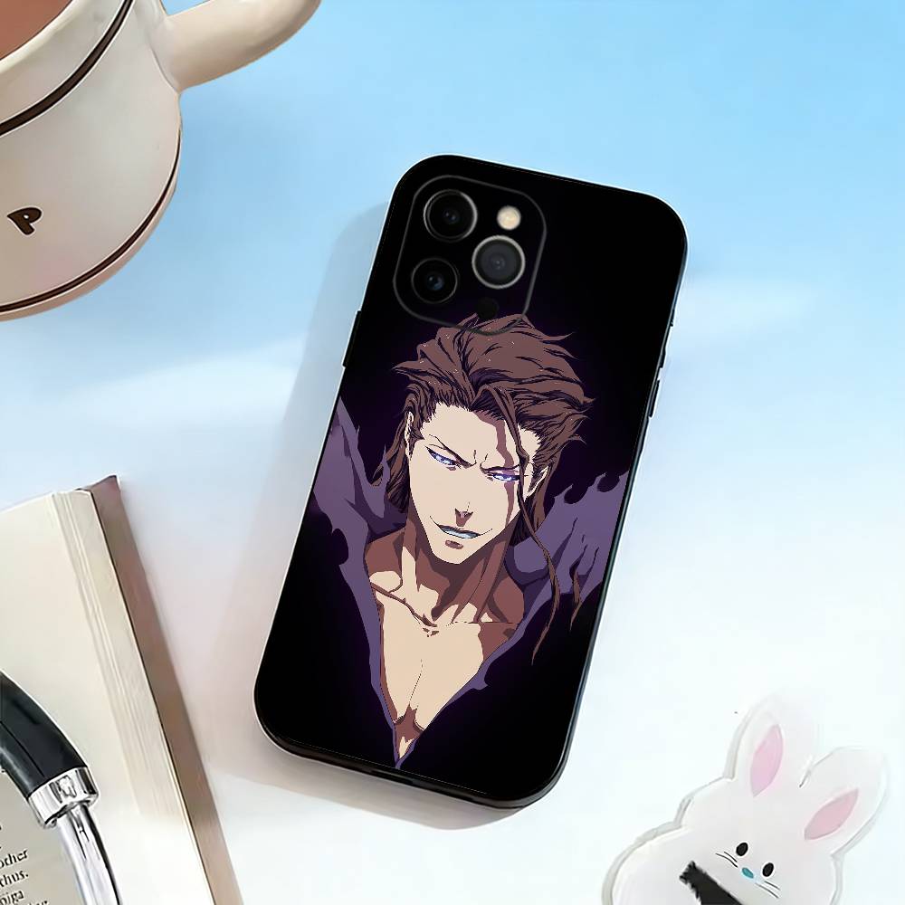 

B-Sousuke Aizen Bleach Phone Case For iPhone 17,16,15,14,13,12,11 Plus,Pro Max,XS,Soft Silicone Black Cover iPhone17promax
