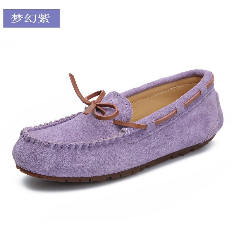 Doudou Shoes Women's New Spring and Autumn Single Shoes Leather Soft Sole Summer Casual Non-slip Pregnant Women Mother Flat Shoes