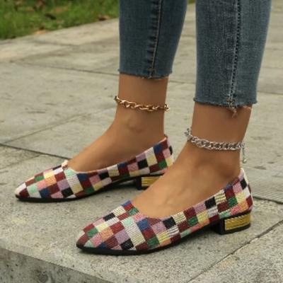 Módne Dámske topánky v akcii Značkové Slip-on Dámske lodičky Špicatá špička Mix farieb Nízky priehlavok Štvorcové podpätky Denné Profesionálne lodičky