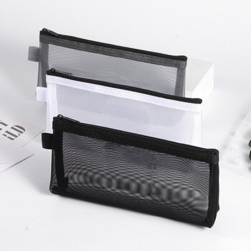 Mesh Pouch Pencil Case Transparent Pencil Case Mesh Cosmetic Square Pouch