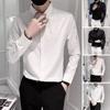 Erkek Gömlek Pullu Yıldız Renk Eşleşen Uzun Kollu Tek göğüslü Patchwork Slim Fit Hırka Turn-down Yaka Yumuşak Nefes Alabilir Orta Uzunlukta Erkek Üst