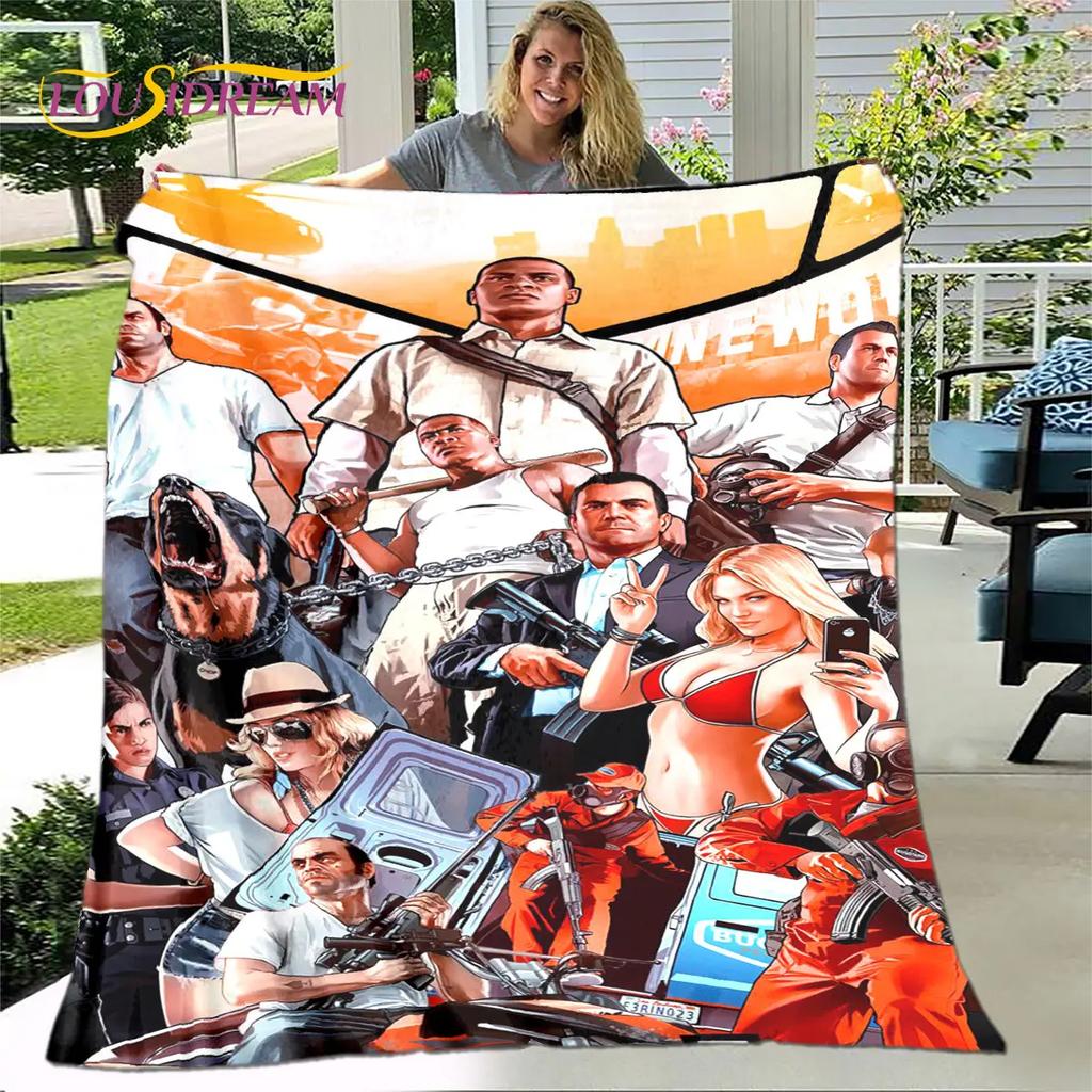 Grand Theft Auto GTA Game Gamer Soft Plush Blanket,Flannel Blanket Throw Blanket for Living Room Bedroom Bed Sofa Picnic Cover