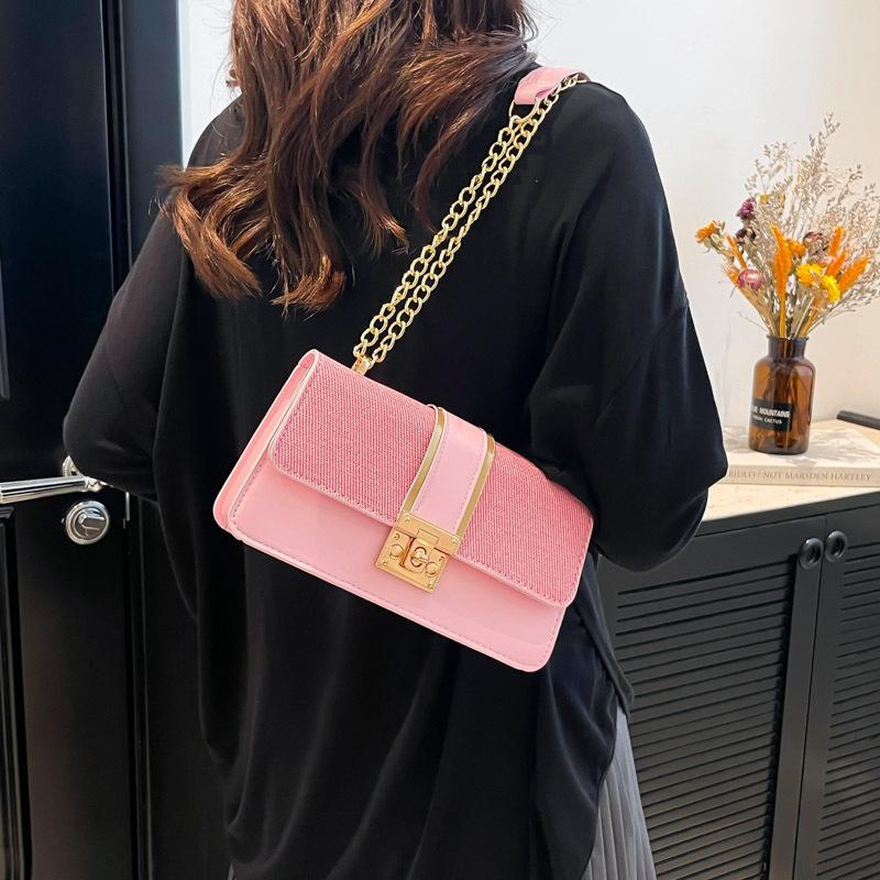2025 New Korean Version Fashion Chain Bag Trend Texture Casual Color Matching Commuter Shoulder Oblique Span Bag