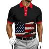 Men's Short Sleeve Polo Shirt Halloween Flag Print Casual Summer Breathable Lightweight Button Collar Top
