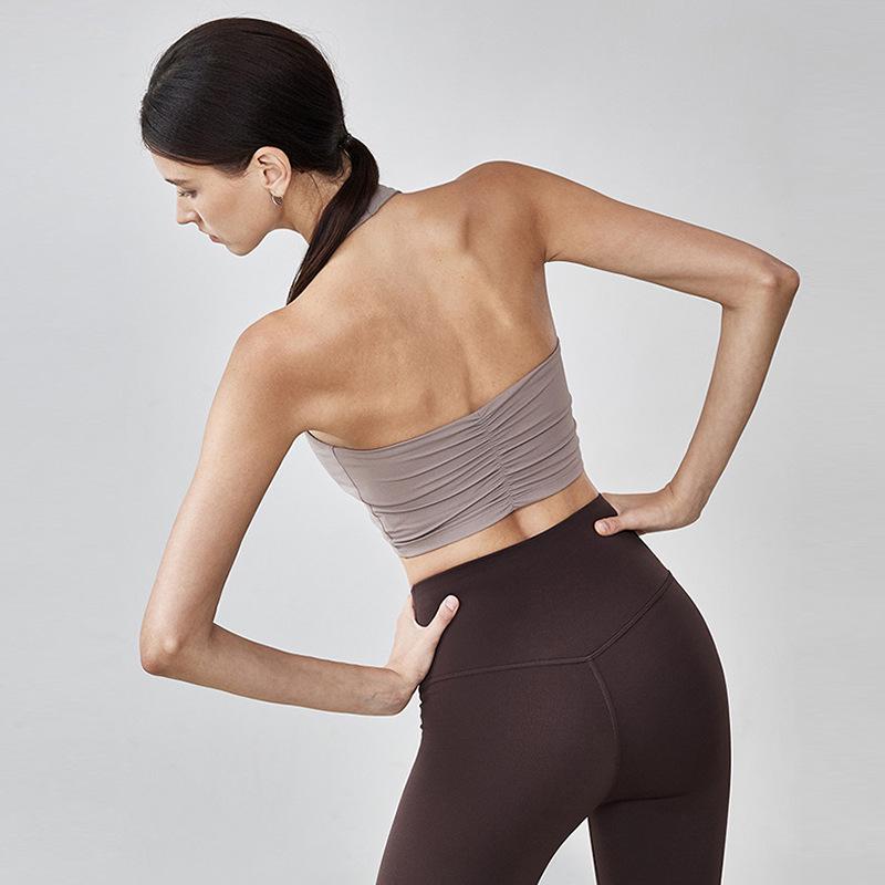 Chic Women's Halter Push-up Sport Bra Top - Waist-Cinching Yoga & Pilates Outerwear