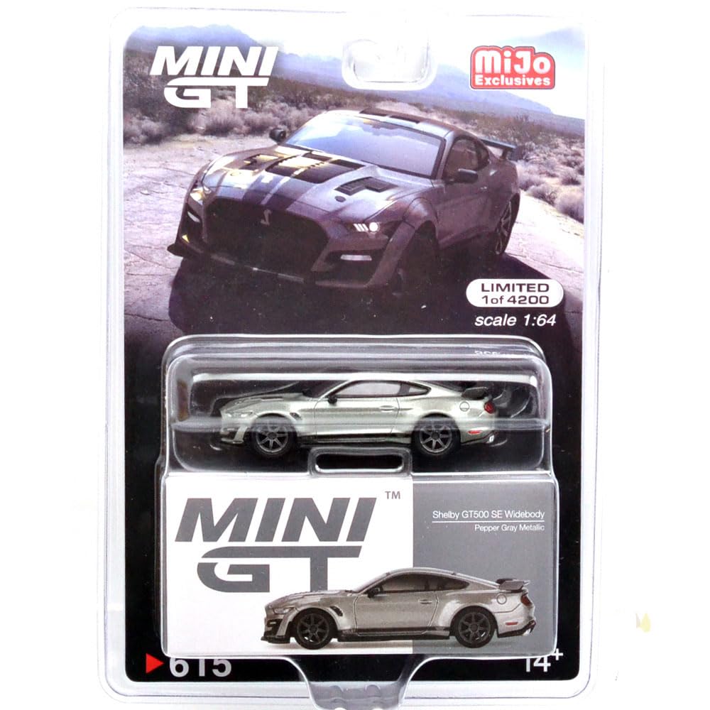 MINI GT 164 Scale MiJo Limited Edition - Ford Shelby GT500 Widebody (Pepper Grey Metallic) MGT00615-MJ