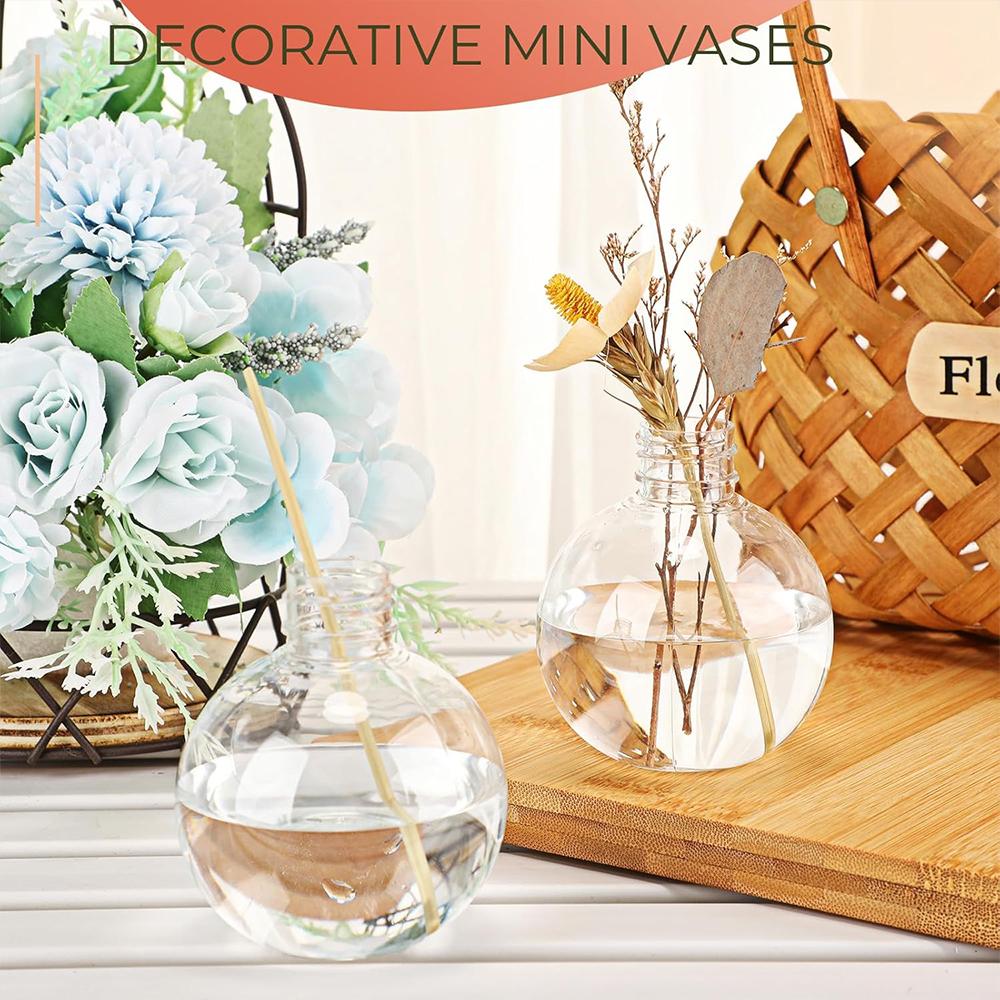 Spherical Plastic Potion Bottles Ball Shape Round Bottles 3.4 Oz Sand Art Bottles with Corks and Tags Bottle Candy Jar