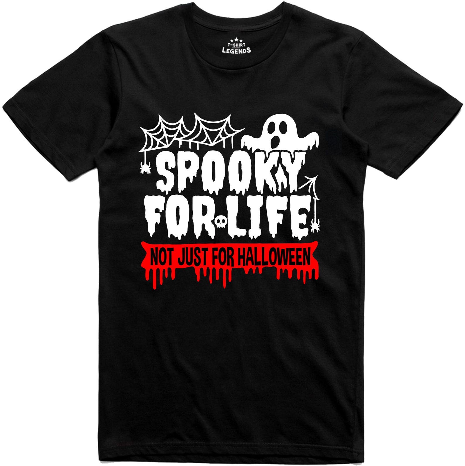 Funny Halloween Ghost T-Shirt: Spooky For Life Cotton Tee 4XL