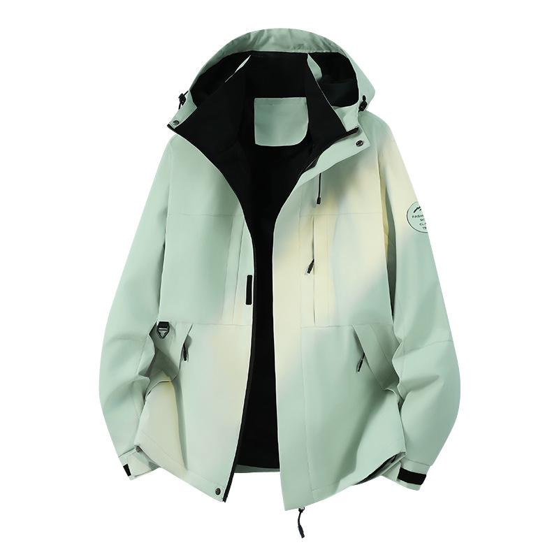 Camel Spring/Autumn Windproof Waterproof Hooded Outdoor Jacket for Couples S