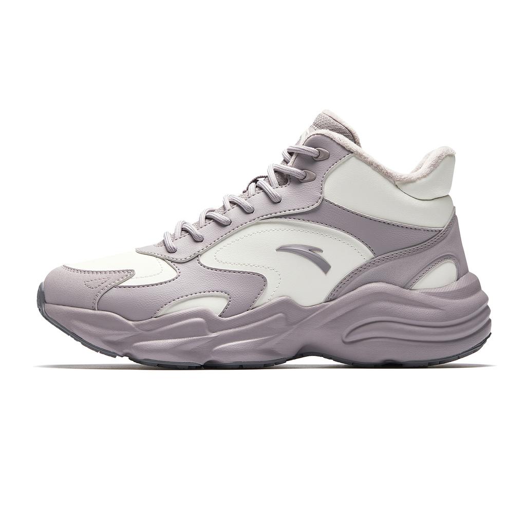 Anta Comfortable Fashion Versatile Wear Resistant Breathable Low Top Dad Shoes Women Sneaker White Purple Gray 922548923-2