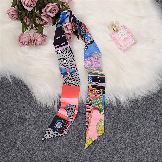 Luxury Horse Cloak Brand Scarf Fashion Design 100% Silk Scarf Women Headwear Skinny Bag Hair Scarves Neckerchief