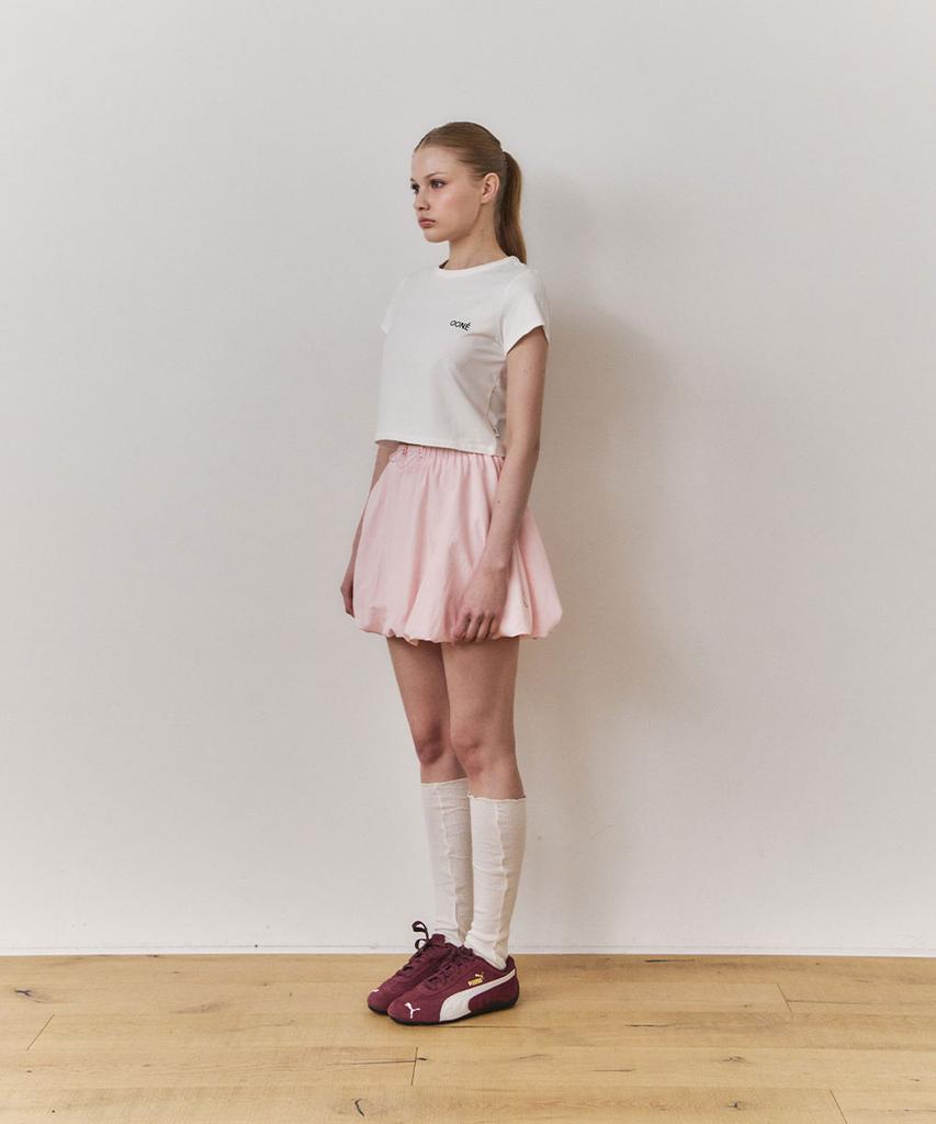 Une Sheer Balloon Mini Skirt_Baby Pink