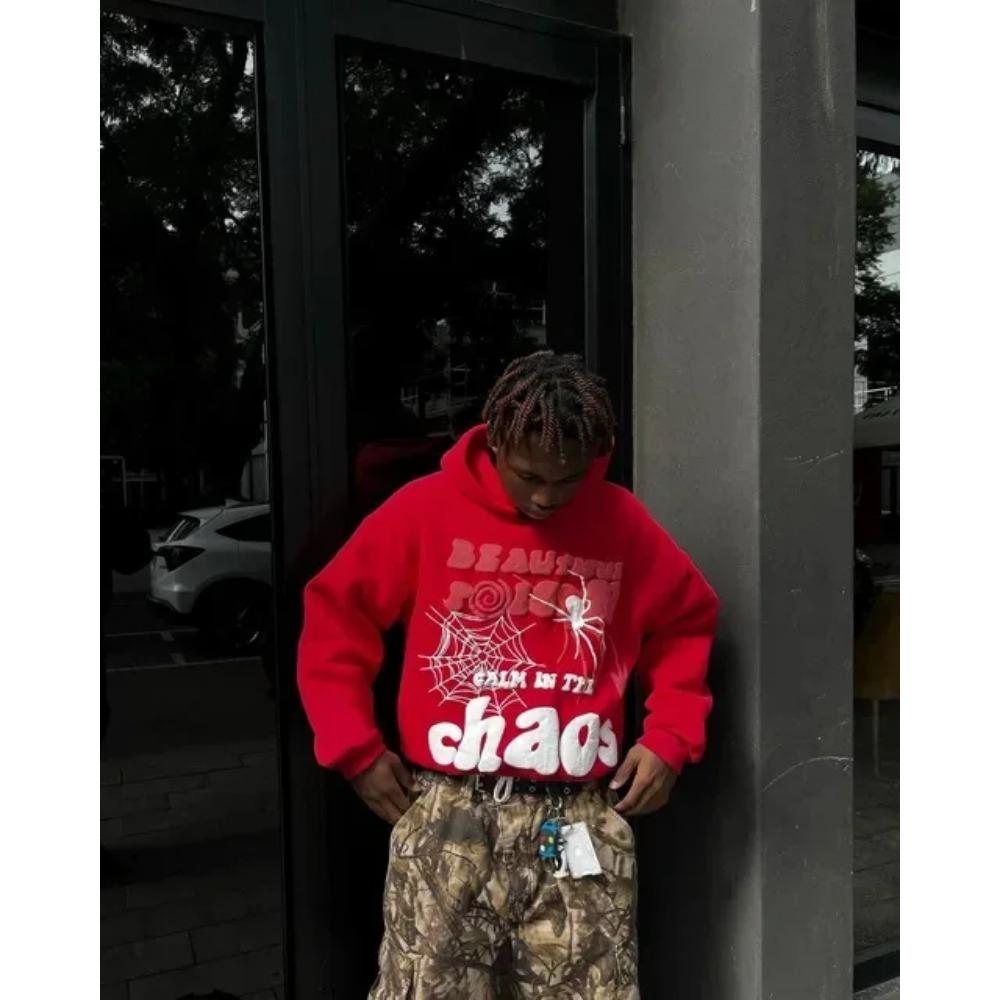 

Женские толстовки Y2K с капюшоном Harajuku с принтом букв Свободная толстовка Брюки Хип-хоп Панк Длинный рукав Карман Мужские спортивные штаны Уличная одежда Топы XL красный