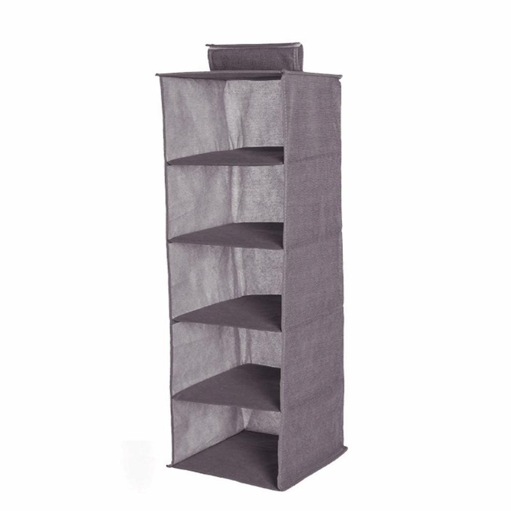 Cotton Hanging Storage Pouch Space Saver Clothes Organizer for Household Closet Container