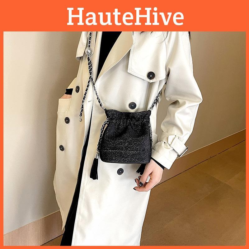 2023 New Retro Stylish Black Portable Women's Bucket Bag With High-end Feel