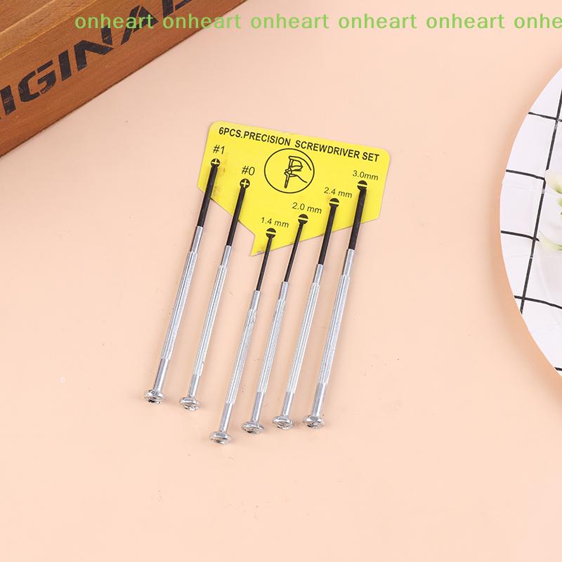 [C]6Pcs Glasses Repair Screwdriver Set With Slotted  Bits Tool Steel For Watch Glasses Screw Driver Repair Tools