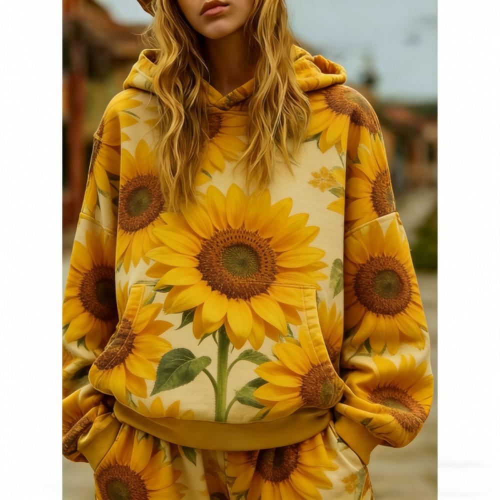 Europäisch Amerikanischer Floral 3D Druck Hoodie Damenmode Bohemia Lässiger Hoodie Streetwear Sweatshirt Damenkleidung Oberteil