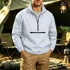 Herren-Farb-Sweatshirt mit langen Ärmeln, Stehkragen und Taschen