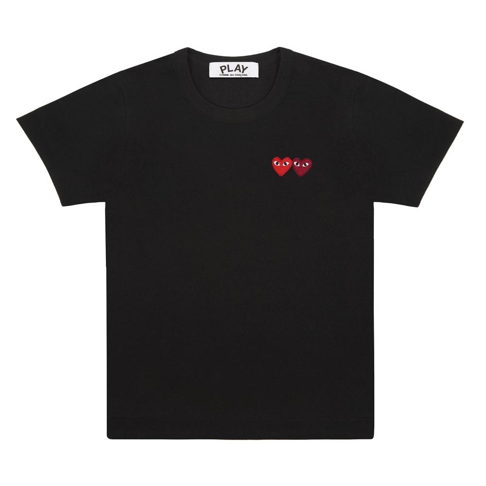 

Мужская футболка PLAY Comme des Garc ons PLAY CDG с двойным сердцем, черная, AZ T226 051 mens s