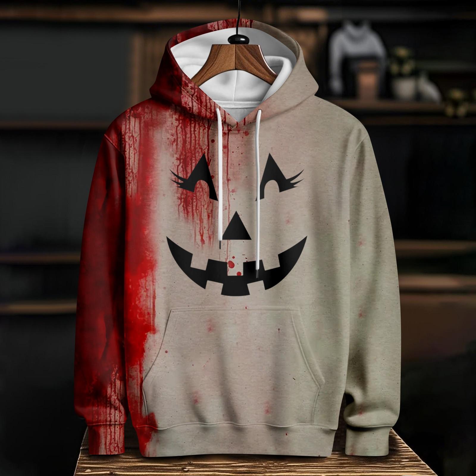 

Women s Casual Fashion Halloween Printed Long Sleeve Pullover Hooded Sweatshirt XL хаки