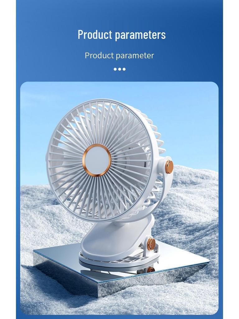 6-Inch Dual-Purpose Clip & Wall-Mount Silent USB Fan with Night Light