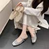 Fashion Hollow Baotou Cool Drag 2025 New Summer Square Toe Women's Flat Sandals