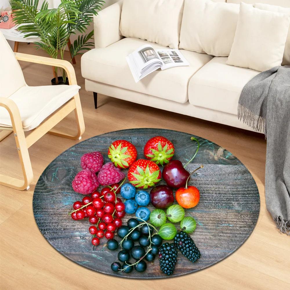 Wooden Pattern Round Area Rug, Soft Chenille Anti Slip Circle Carpet for Living Room, Bedroom, Bathroom, Home Floor Mat Decor