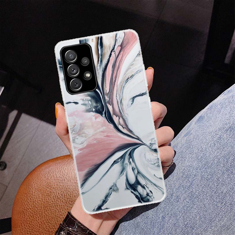 

Модный золотой розовый мраморный чехол с геометрическим рисунком для Samsung Galaxy A55 A54 A53 A52 A15 A14 A13 A12 A35 A34 A33 A32 A25 A24 A Samsung A55
