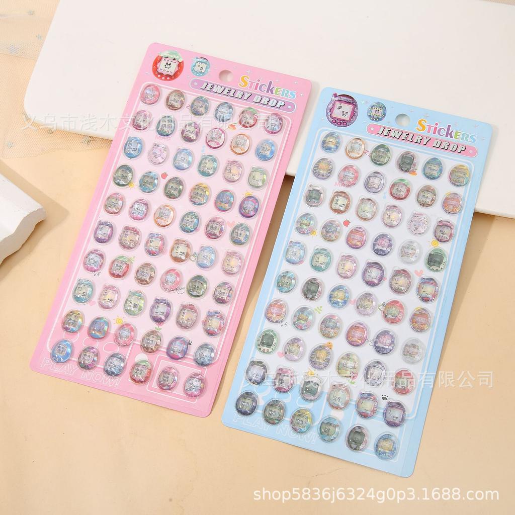 Neue 40 Stück Japanischer Baymax Tamagotchi Kawaii Q-Version 3D Kristall Relief Solide Geprägte Aufkleber DIY Handyhülle Dekoration Kinderspielzeug