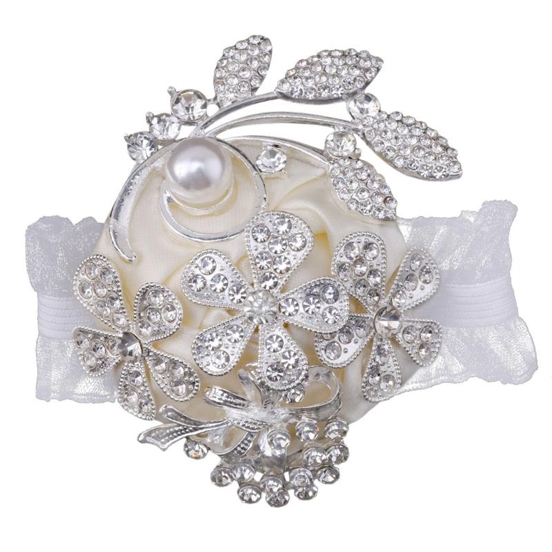 Elegant Pearls And Ribbon Wrist Flowers For Wedding Party Bridesmaids Groomsmen Bridal Showers Accessories