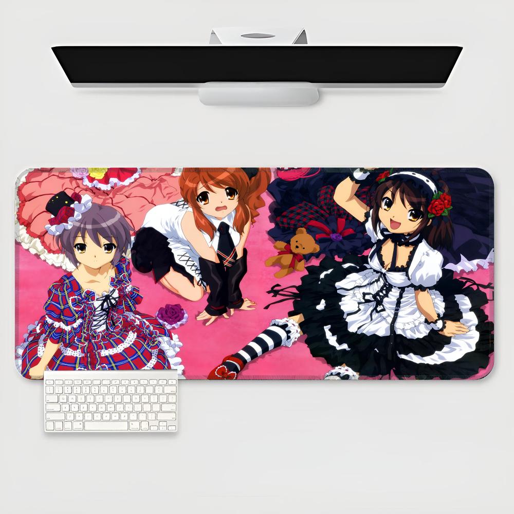 The Melancholy of Haruhi Suzumiya Mouse Pad game teclado XXL Mouse Pad Large Computer Laptop Non-slip Keyboard Desk Mat Mousepad
