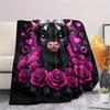 1PC Gothic Kawaii Print Flannel Blanket, High quality Comfortable for All Seasons, Home Decor, Warmth and Comfort, Perfect for Christmas Gifts