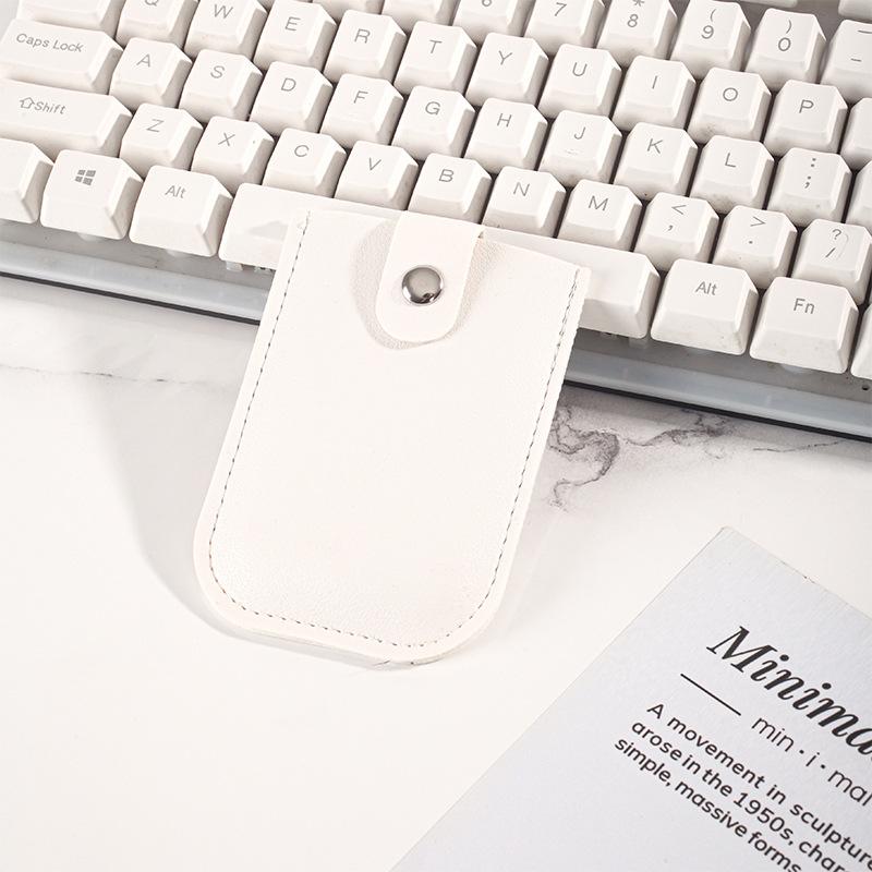 Stacked concealed pull-out card holder for multi-card slots, leather with snap fastening, pull-out card holder for card holder