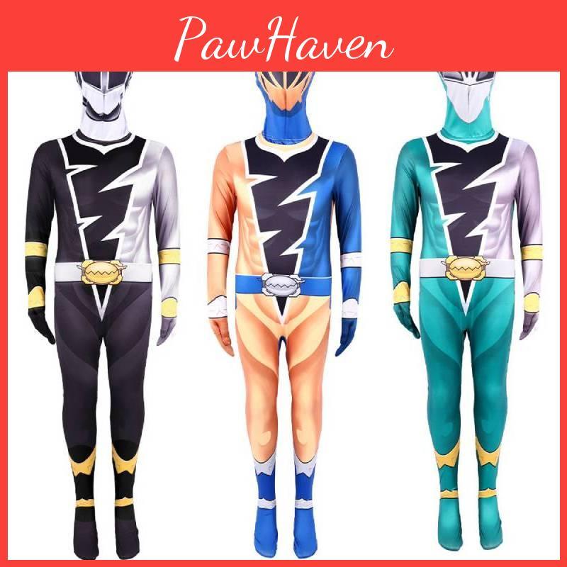 Mighty Morphin Power Rangers Costume Cosplay Dress Party Jumpsuit Superhero
