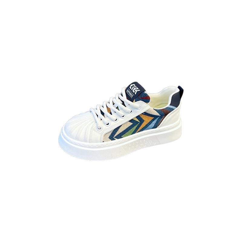 Spring new shell head board shoes breathable cloth comfortable thick sole color matching ec