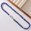 8mm High Quality Design Natural Lapis Lazuli Basic Clavicle Chain Necklace for Women
