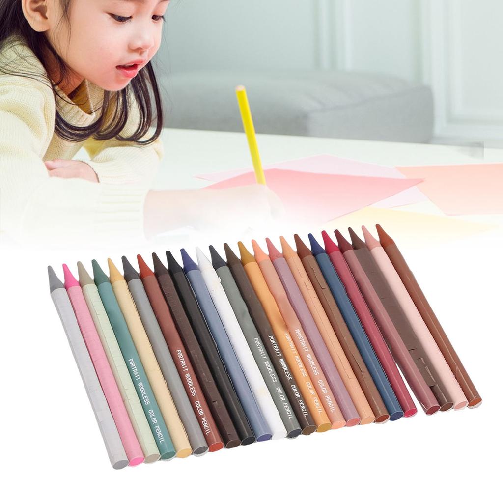 24 Colors Pencil Set Oil Based Pigment Woodless Colorful Pencils for Drawing Blending Layering Adults Students