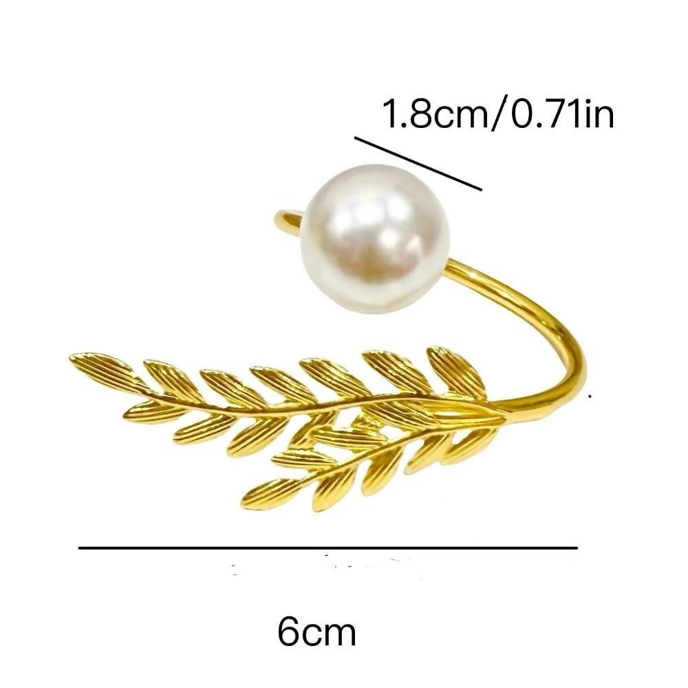 6Pcs Metal Napkin Rings Pearl Wheat Napkin Holder Fashion Napkin Buckle for Wedding Birthday Party