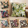 Bright And Elegant Single Printed Flowers Pillow Case Comfort Sofa Bed Silky Elegant Invisible Zipper Decorative Cushion Cover
