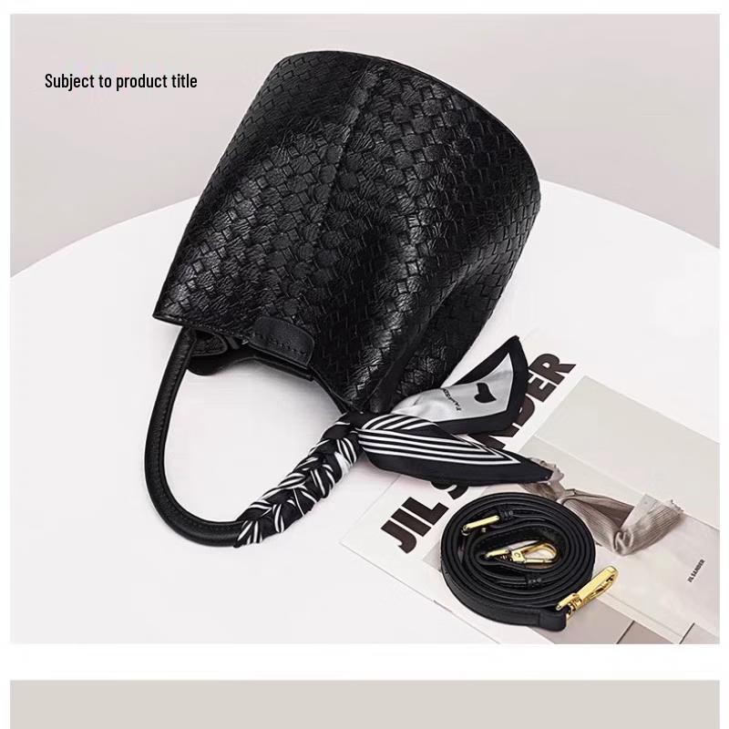 REWELL Woven PU Bucket Crossbody Bag