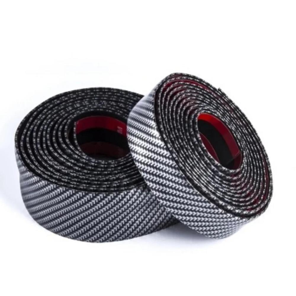 Carbon Fiber Sticker Car Door Sill Side Anti-stepping Bumper Mirror Anti Scratch Protection Tape Decor Protector Stickers Strip