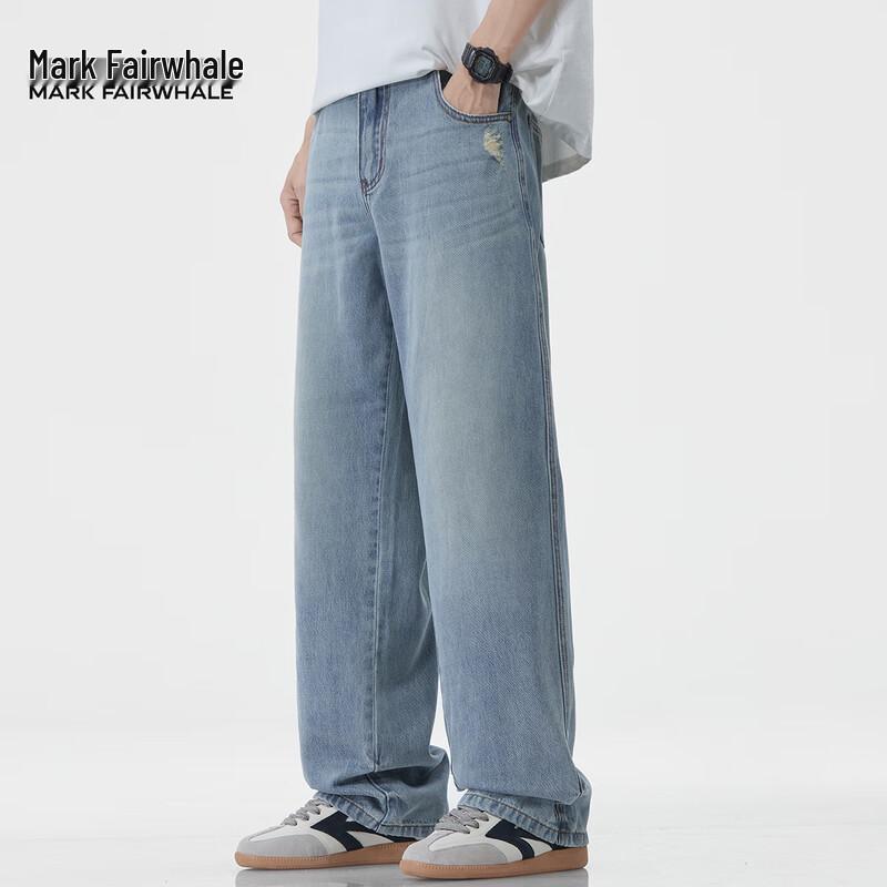 Mark Fairwhale Men's Tencel Loose Straight-Leg Denim Jeans
